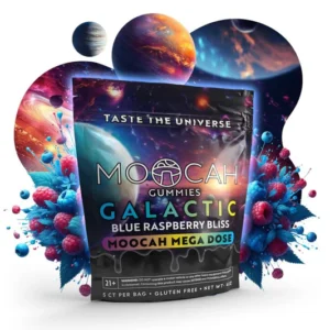 Moocah Gummies – Blue Raspberry Bliss Flavor – Mega Dose Mushroom Gummies (5-Count)