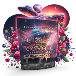 Moocah Gummies – Cosmic Berry Blast Flavor – Mega Dose Mushroom Gummies (5-Count)
